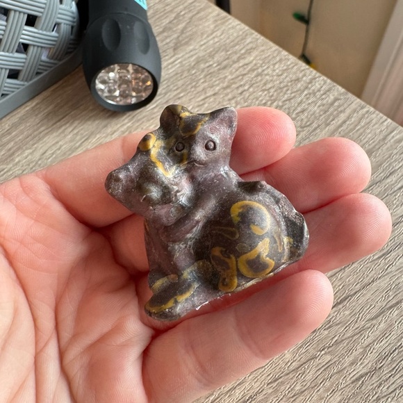 Other - Jasper Double Cat Hugging Crystal - Brown and Gold